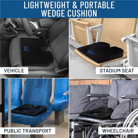 Memory Foam Car Seat Cushion - Tailbone Pain Relief, Driving Seat Cushion - Picture 6 of 7